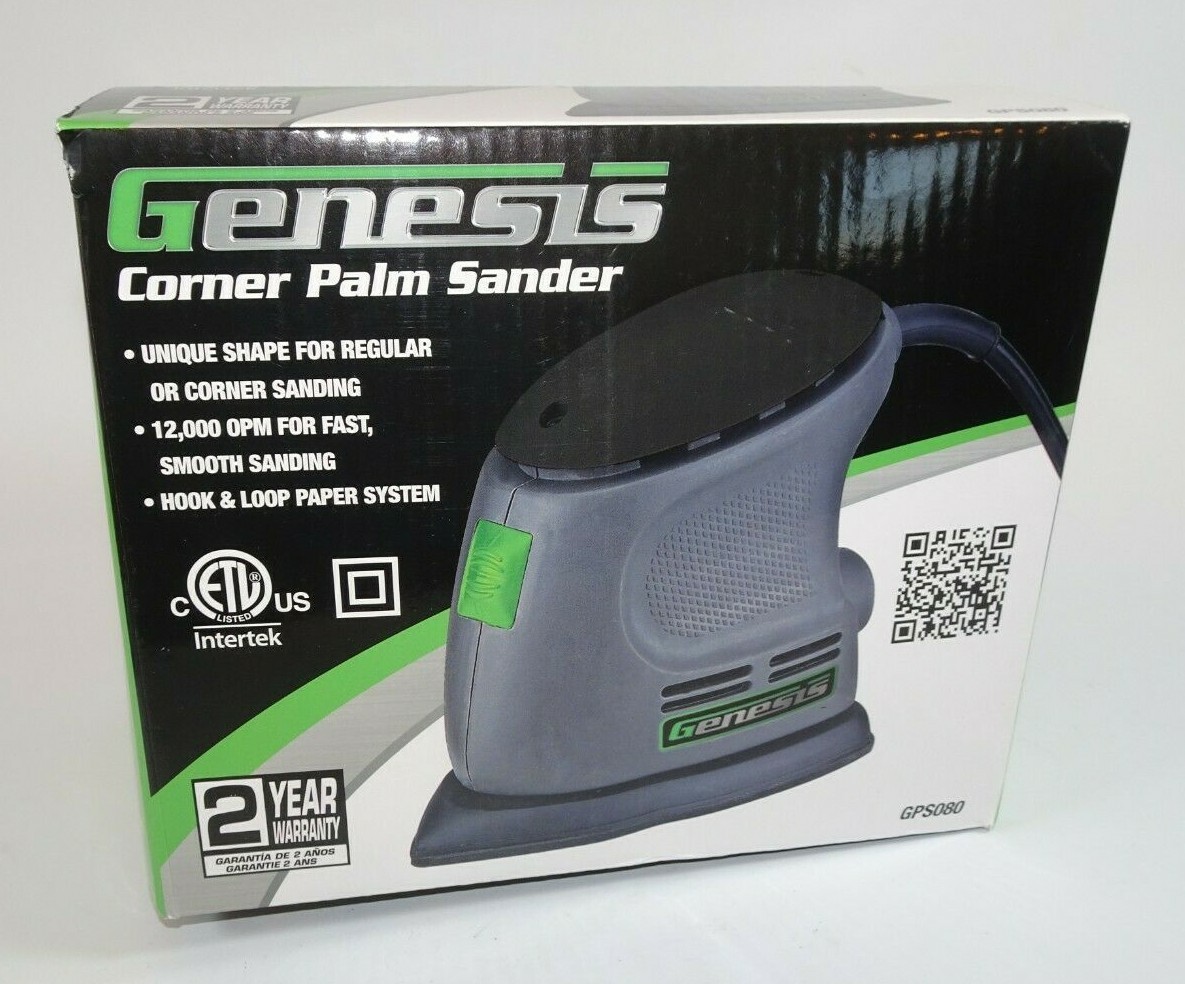 Genesis GPS080 Corner Palm Sander for Regular & Corner Sanding with Palm Grip