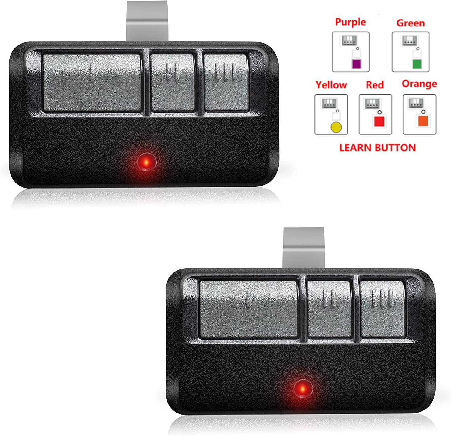 2-PC Garage Door Opener Remote For Chamberlain LiftMaster 893LM 953EV-P2 Learn