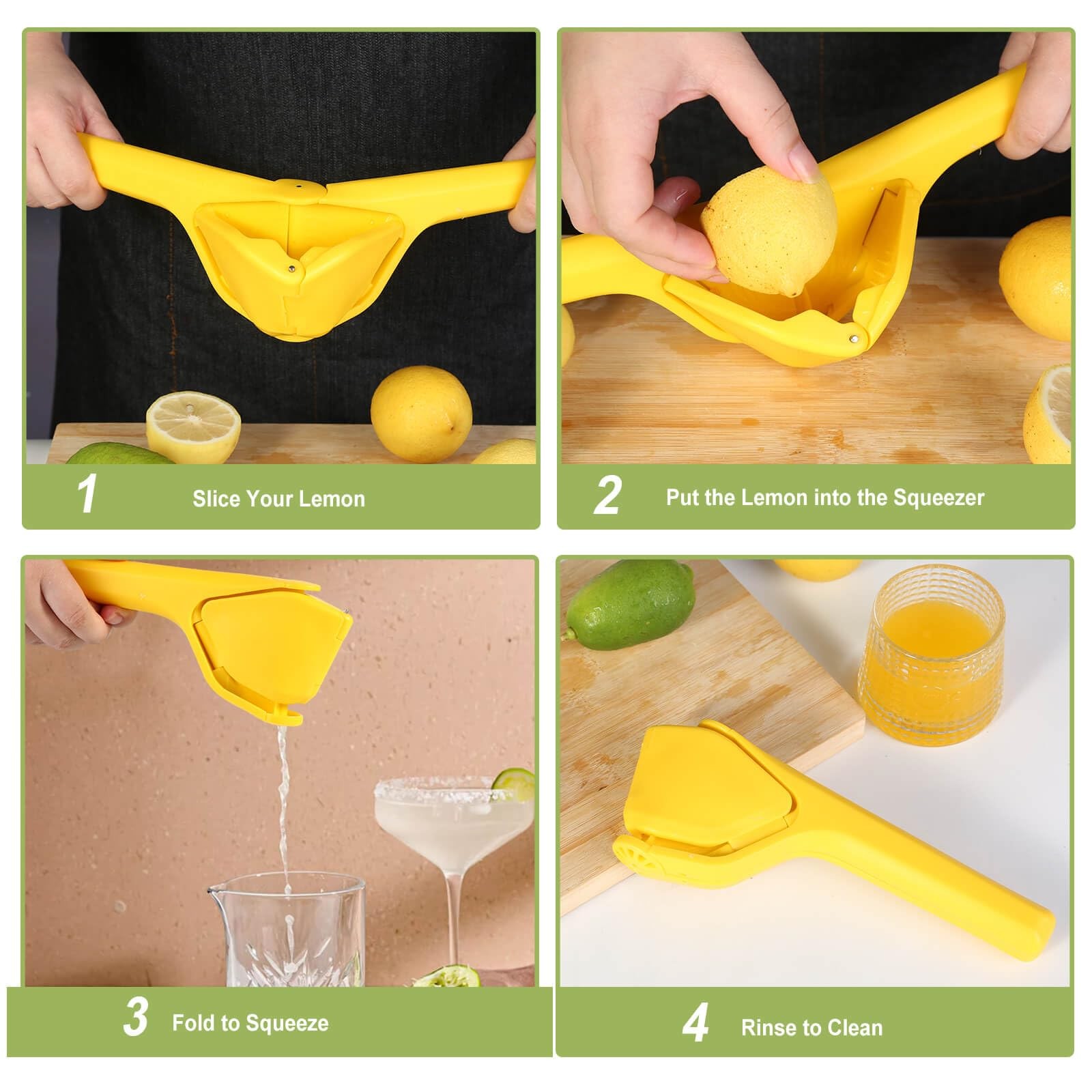 Lemon Squeezer, Effortless Manual Flat Lime Juicer Squeezer, Hand Citrus Pres...