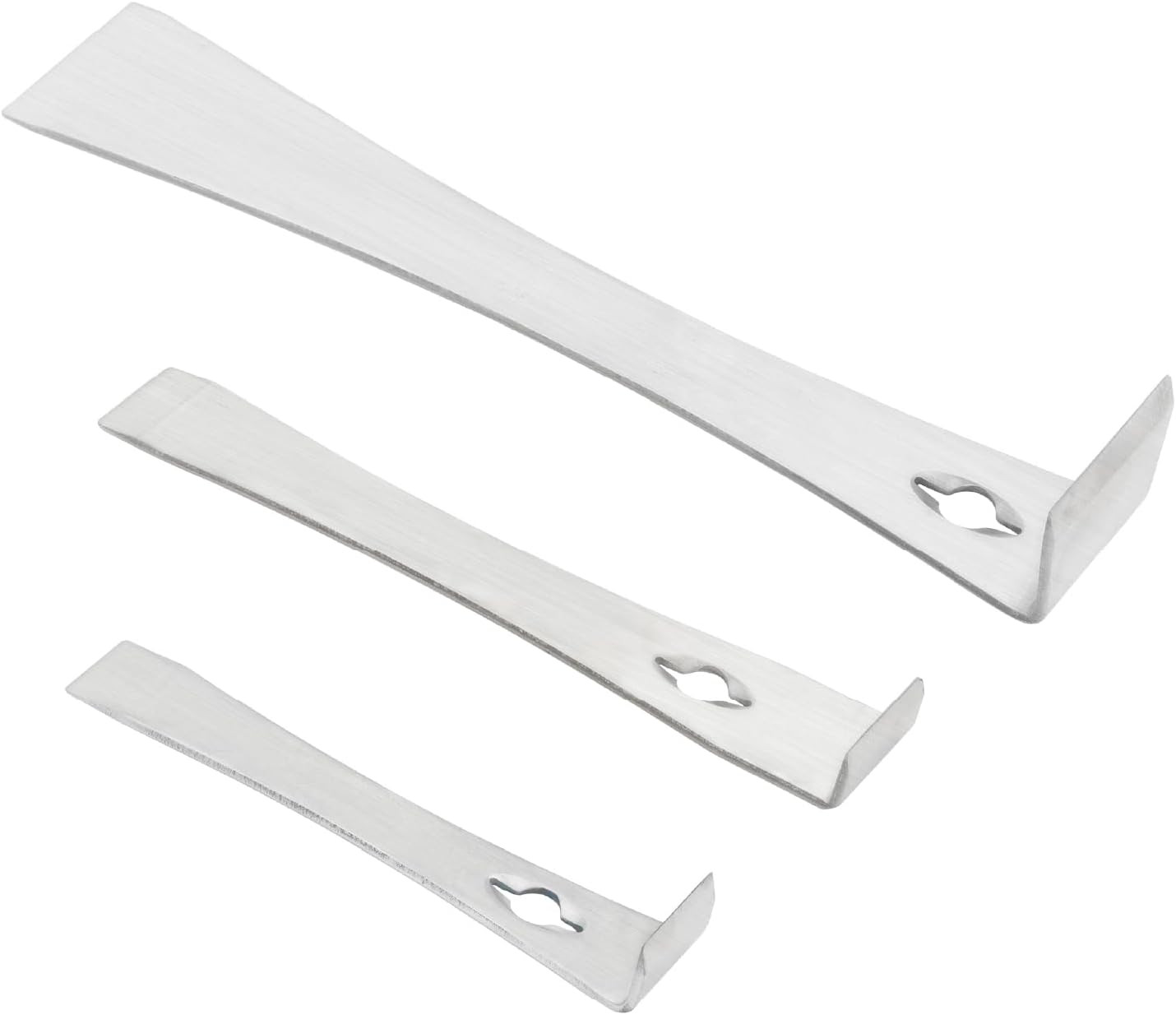 3 Pcs Flat Pry Bar Scraper, 5-1/2", 7-1/4" 9-1/4", Stainless Steel, Trim Puller