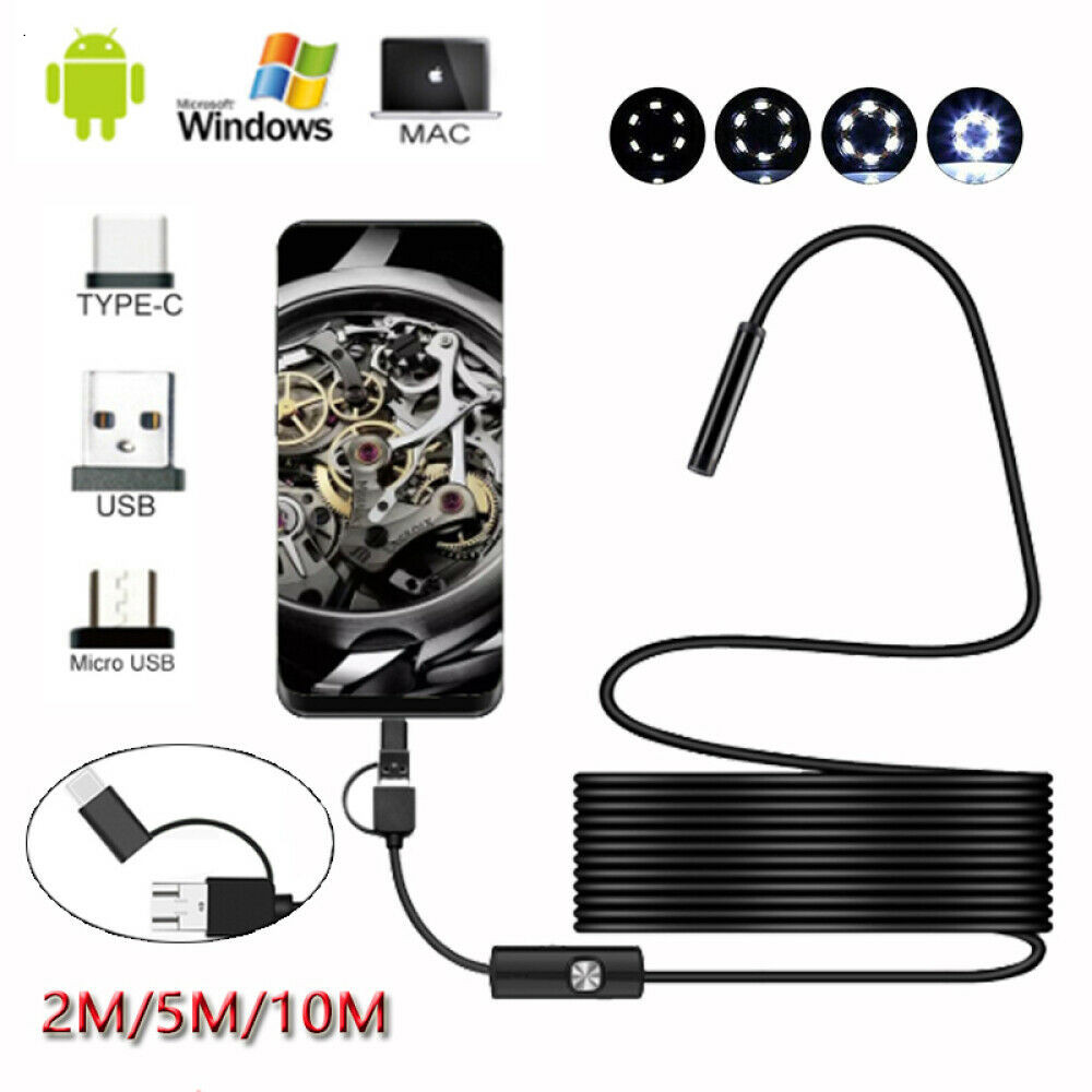 10m Waterproof HD Endoscope USB Type-C Endoscope Inspection Camera for Android