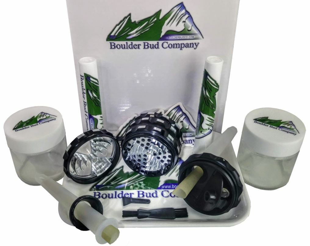 Premium Herb Grinder  +8 Piece Bundle Cone Filler/Tubes/Tray/Jars
