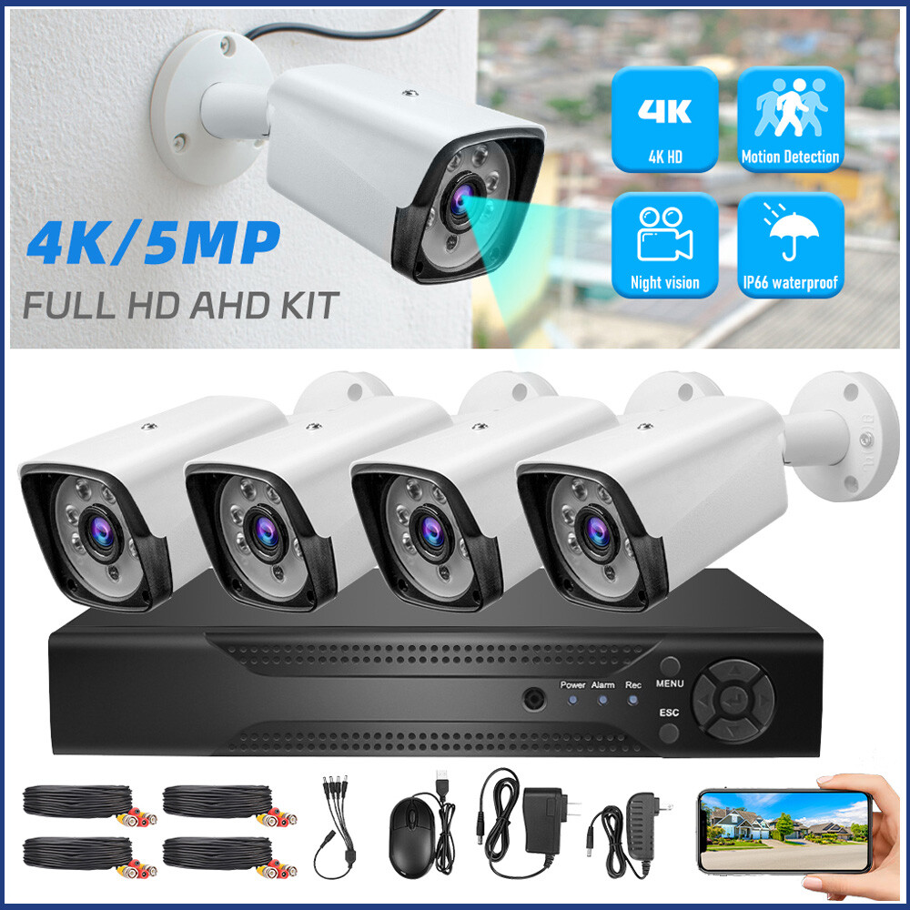 Camera 4CH DVR Home Security System 4K 5MP DVR + 4 X Outdoor House