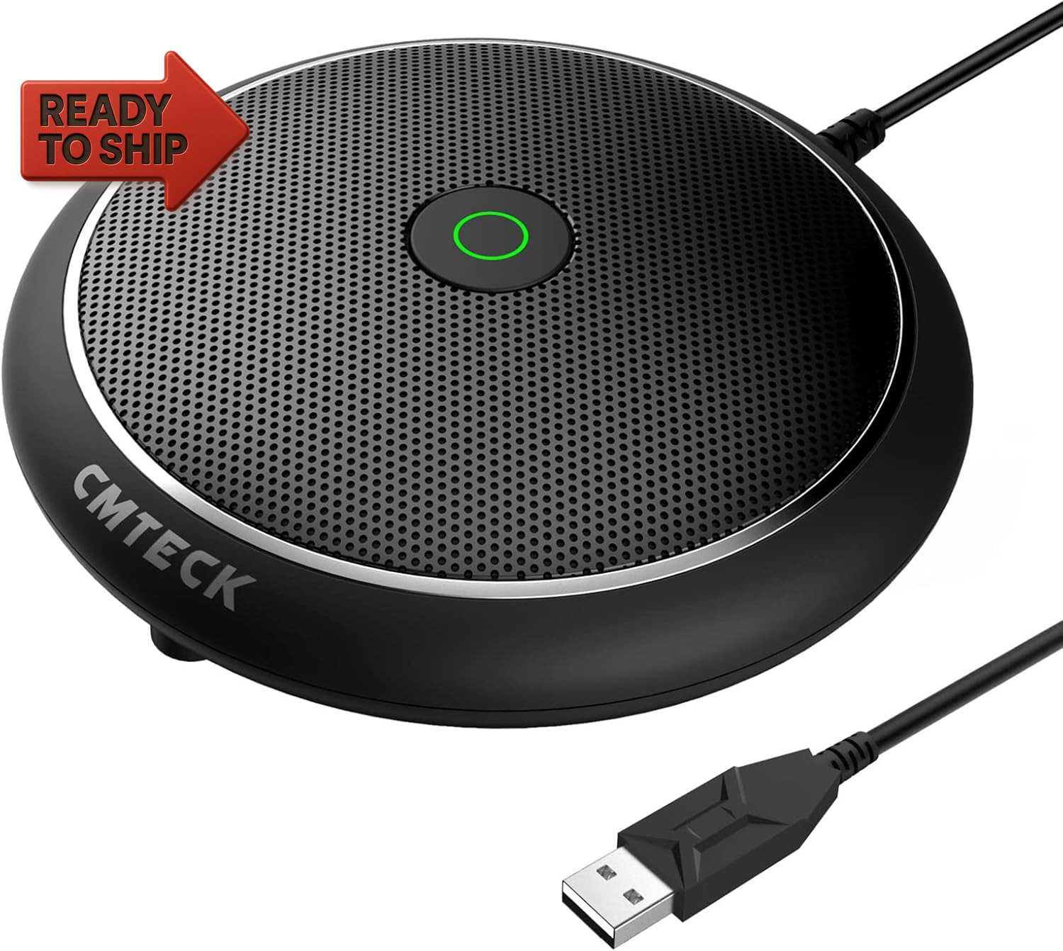 CMTECK Conference USB Microphone, Computer Desktop Mic with Mute Function, Omni