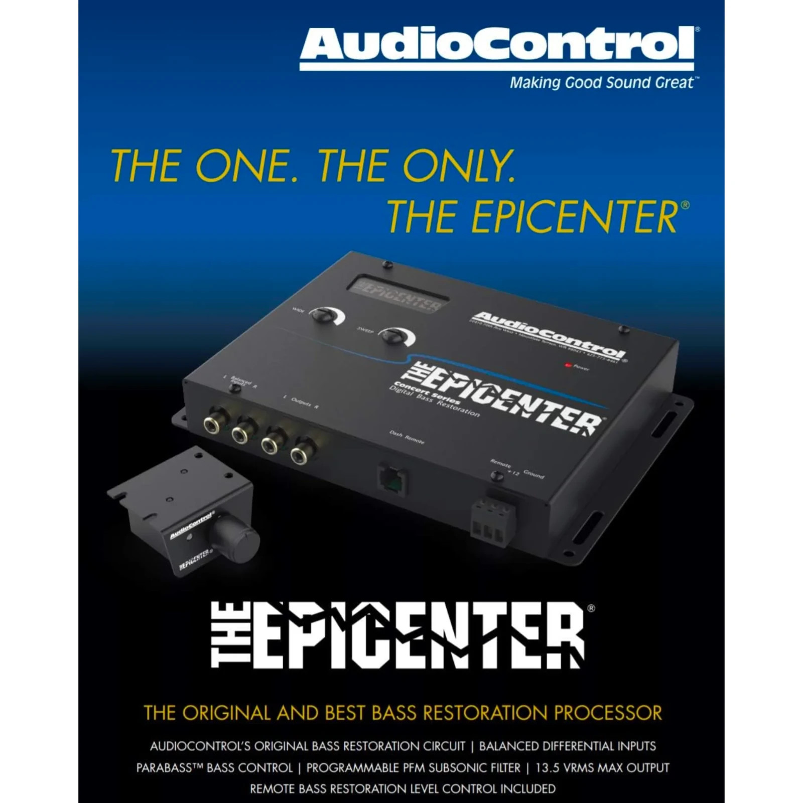 AUDIOCONTROL THE EPICENTER BLACK CAR AUDIO BASS RESTORATION DIGITAL EQUALIZER EQ