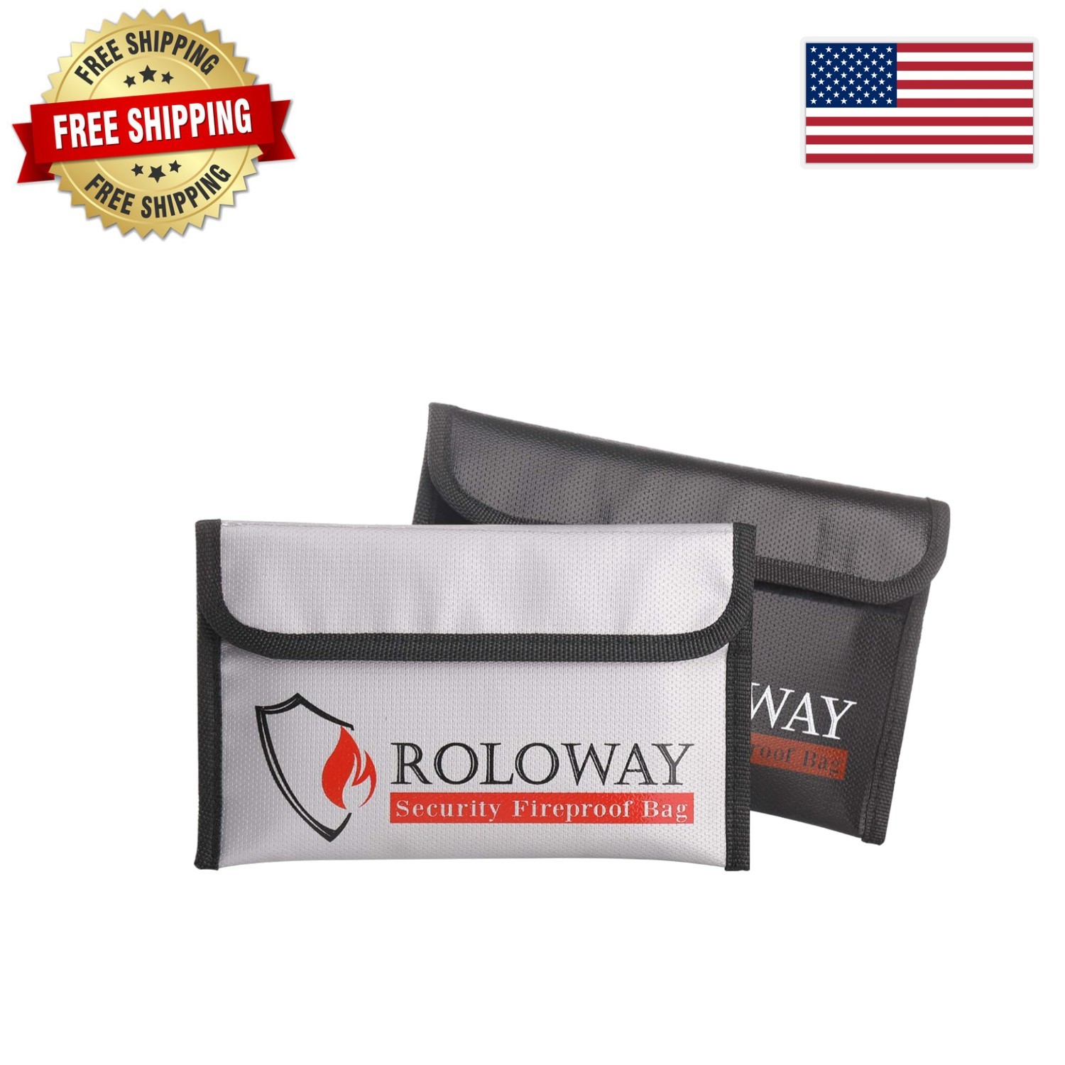 Weather-Resistant Fireproof Money Bags - 5x8 Inch Security Essentials 2-Pack