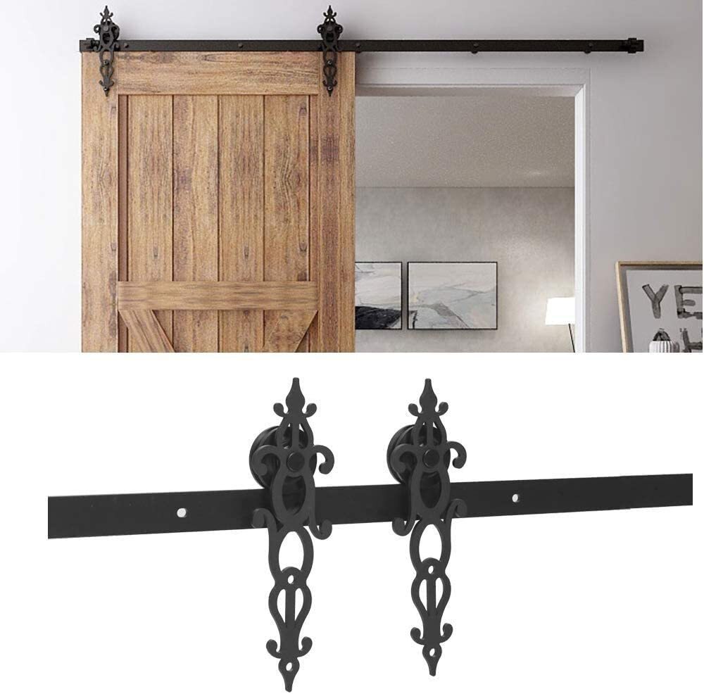 5-20FT Sliding Barn Door Hardware Roller Track Kit for Single Double Door