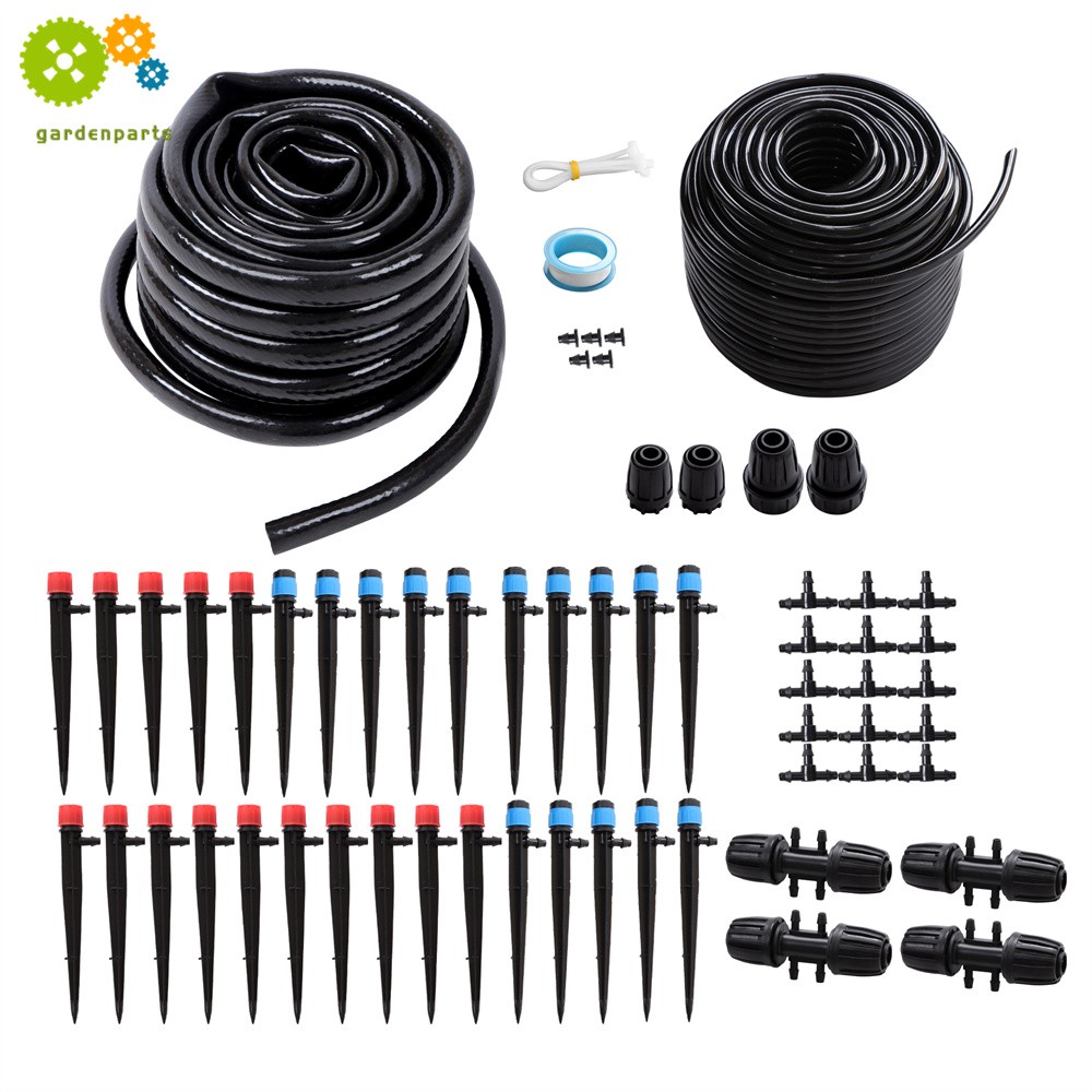 Drip Irrigation System Kit 240FT Water Saving Garden Lawn Plant Water Misting