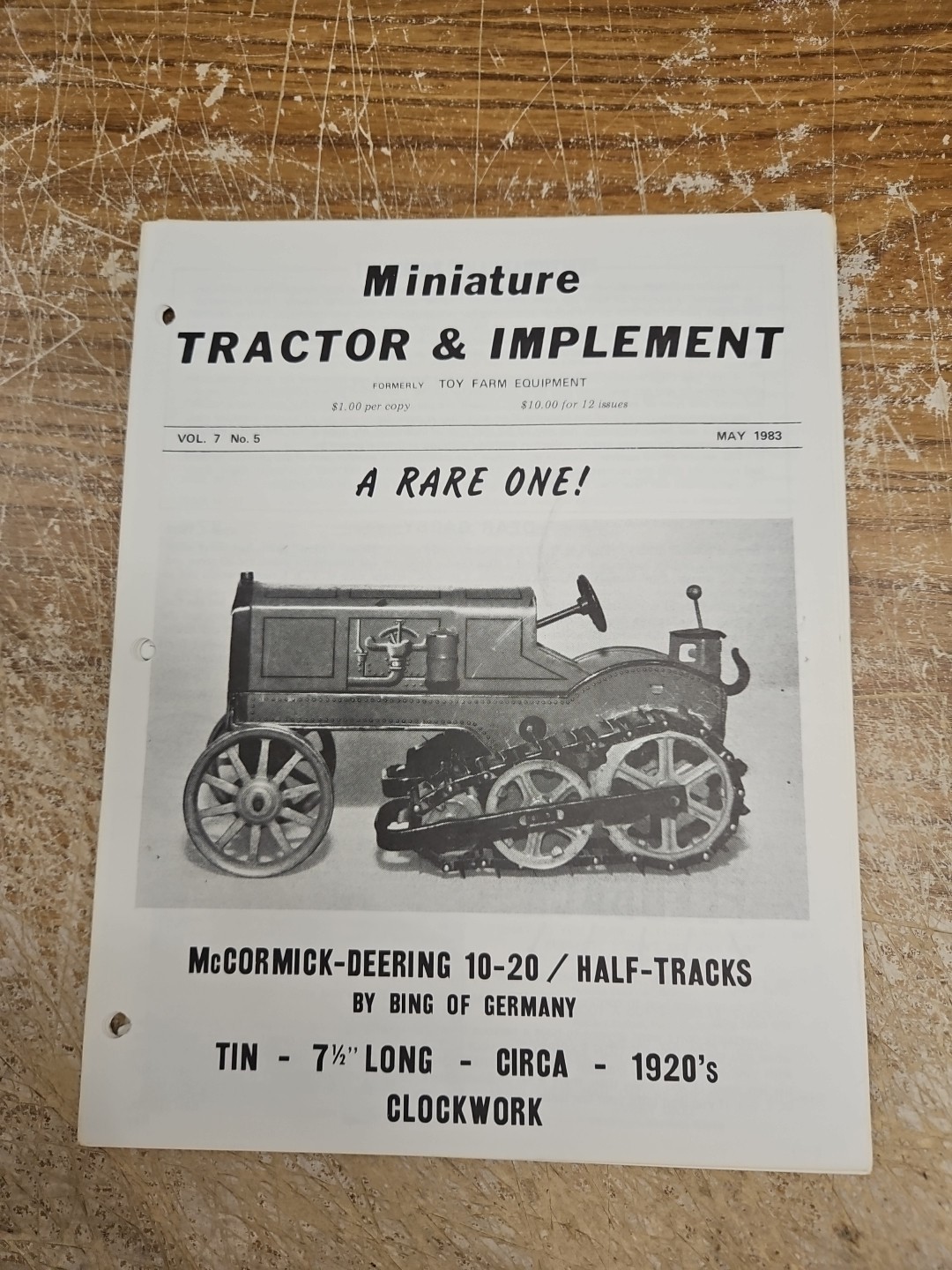 Miniature Tractor & Implement Magazine May 1983  A rare one! McCormick-Deering