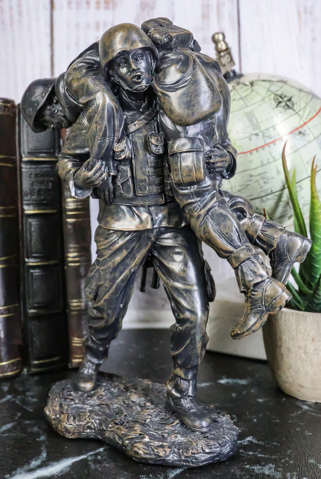 America's Finest Carrying Wounded Soldier Military Heroes Collectible Figurine