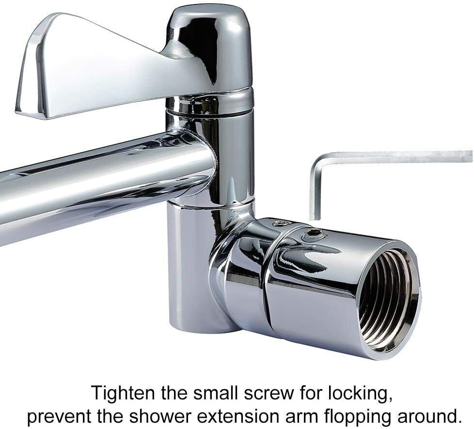 11" Universal Shower Arm Extension Height Adjustable Chrome Arm with Lock Joints