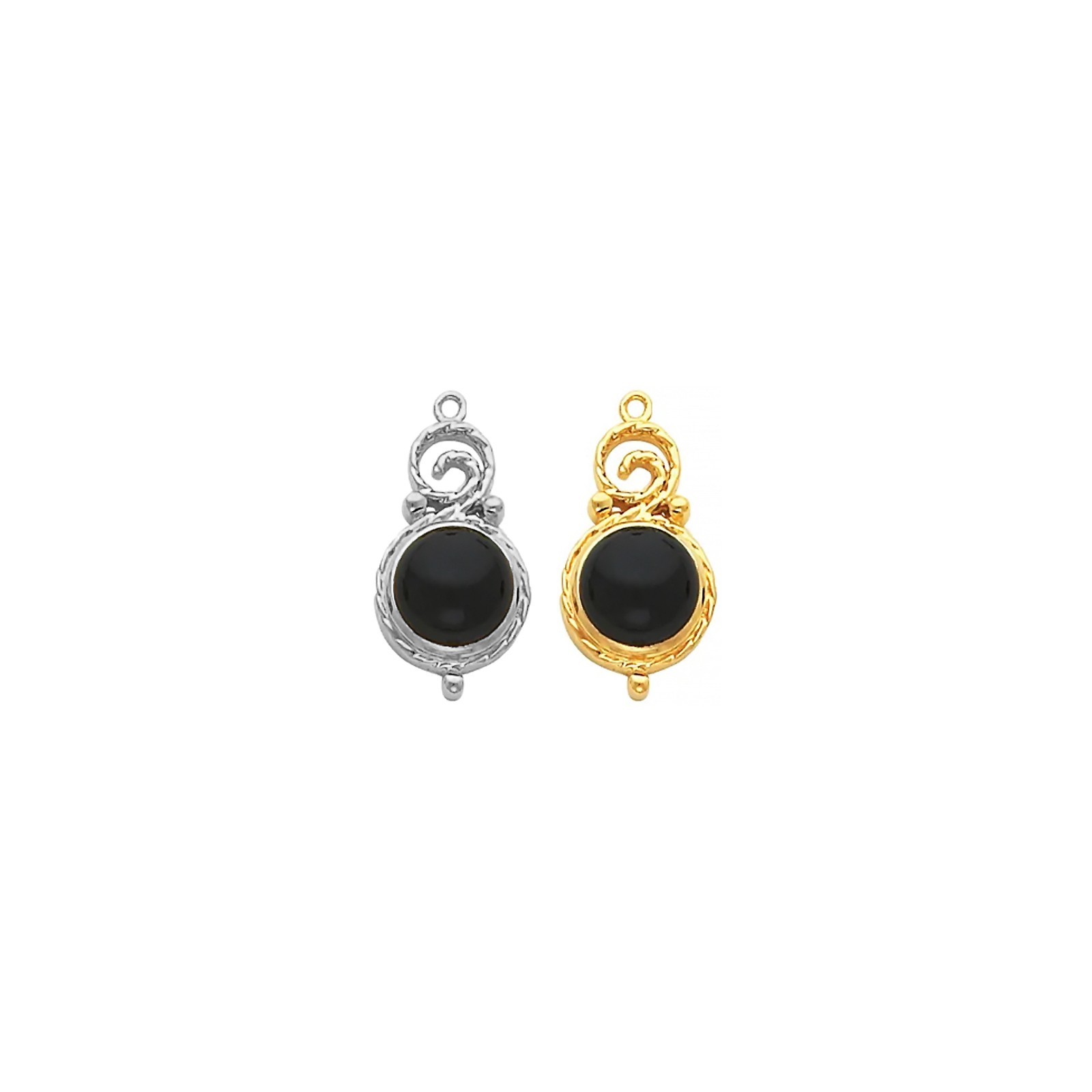10K 14K Gold 10 mm Round Bezel-Set Dangle