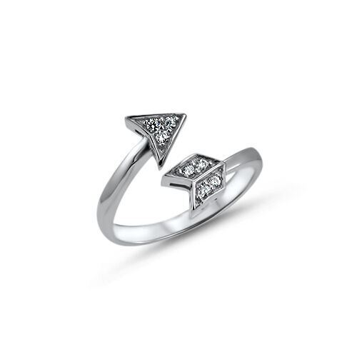 925 Sterling Silver Toe Ring Arrow CZ Cubic Zirconia Jewelry Adjustable
