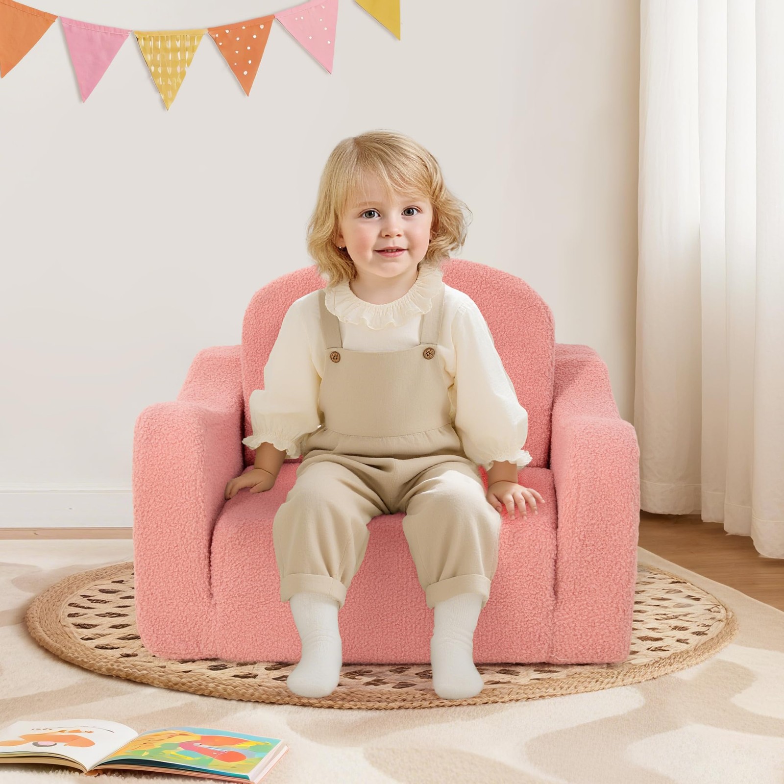 Comfy Toddler Chair & Kids, 2-in-1 Soft Couch Fold Out for Kids, Toddler Chairs