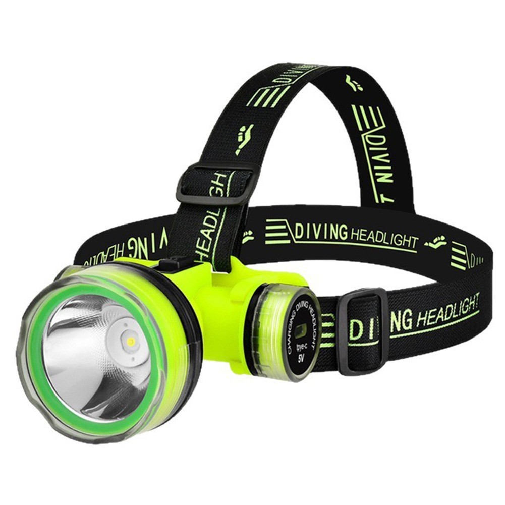 Outdoor Diving Headlamp 350M Underwater Light with IPX8 Waterproof for Fishing