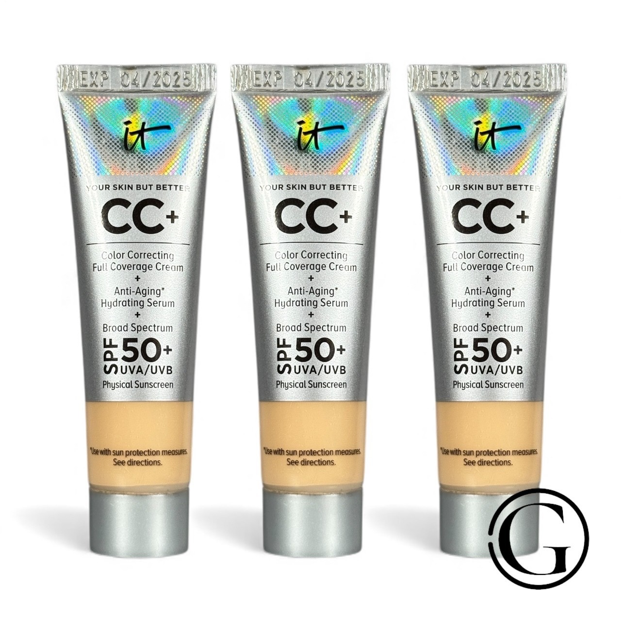 PACK OF 3 IT Cosmetics Your Skin But Better CC+ SPF 50  Light 0.406 fl.oz TRAVEL