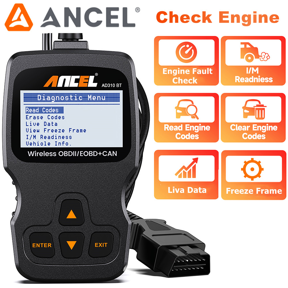 Ancel AD310 Engine Diagnostic Scan Tool Car Code Reader OBD2 Scanner Automotive