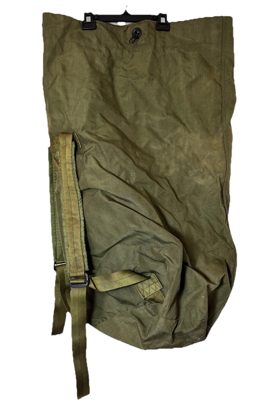 US Army GI Military Heavy Duty Nylon Duffle Bag Rucksack Backpack Green Vintage