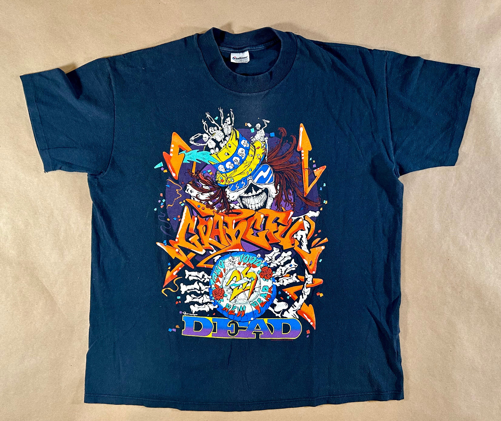 Grateful Dead Shirt T Shirt Vintage 1989-1990 New Years Eve Graffiti Art 25th XL