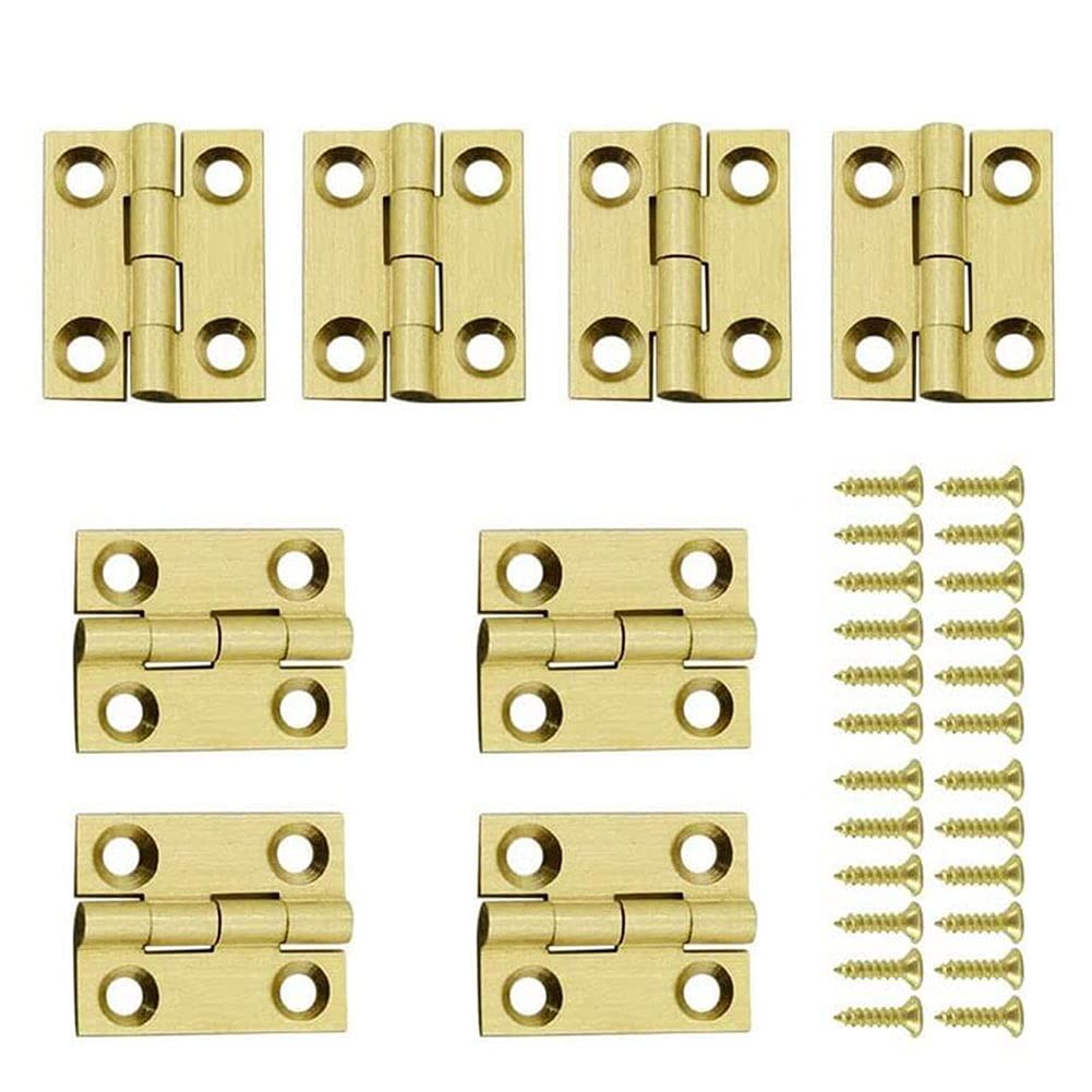 Jinyuanchao Mini Solid Brass Hinges Cabinet Drawer Butt 1 Inch,