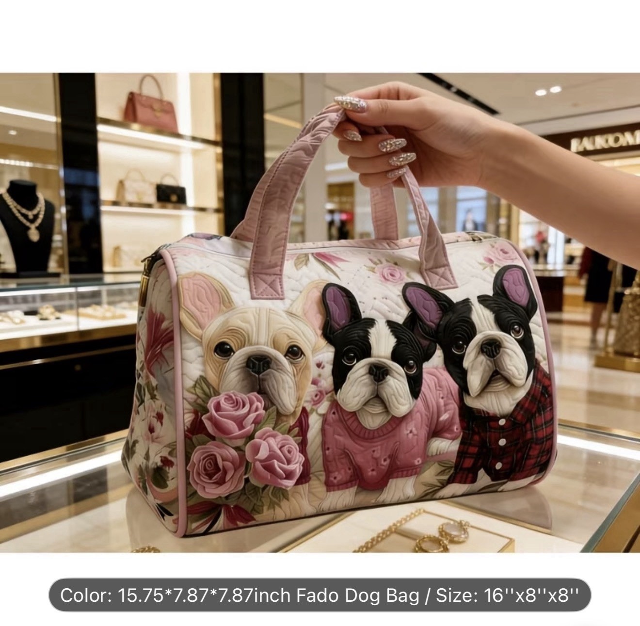 Quilted Embroidery Travel Duffel Bag Handbag Multi-use Sport Gym Luggage Bag 33