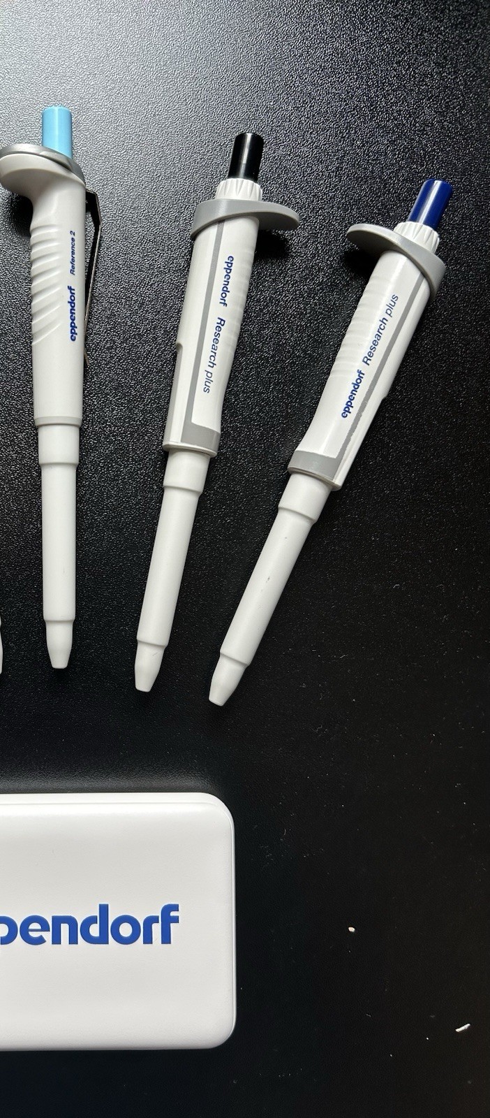 Eppendorf pipette 3 pen set & eppendorf battery pack.