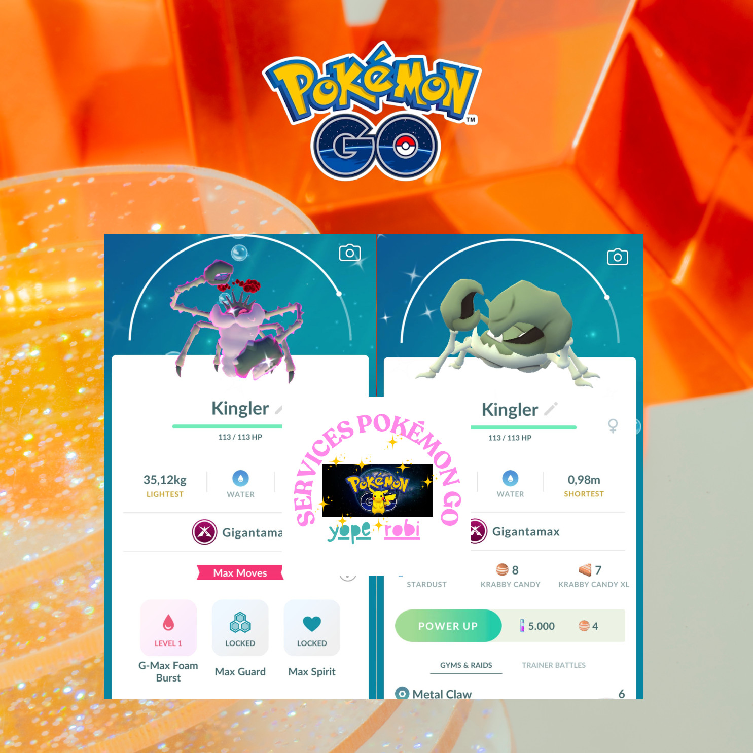 Pokémon Go❀❀❀Shiny Gigantamax Kingler❀❀❀Mini PTC❀❀❀