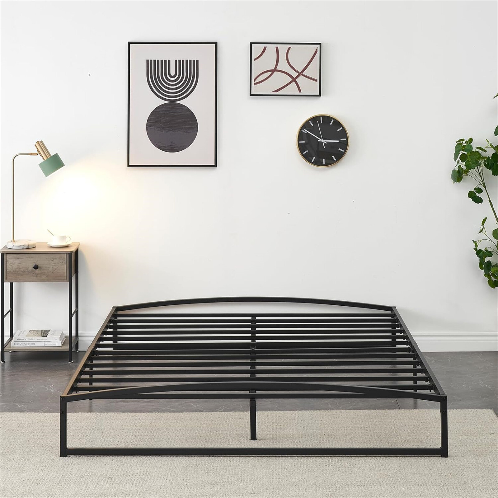 ⏯Queen Low Platform Metal Bed Frame 6 Inch Heavy Duty Metal Queen Bed Frame