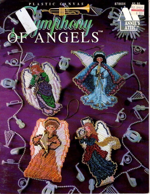 VTG ANNIE'S ATTIC PLASTIC CANVAS SYMPHONY OF ANGELS 7 DESIGNS