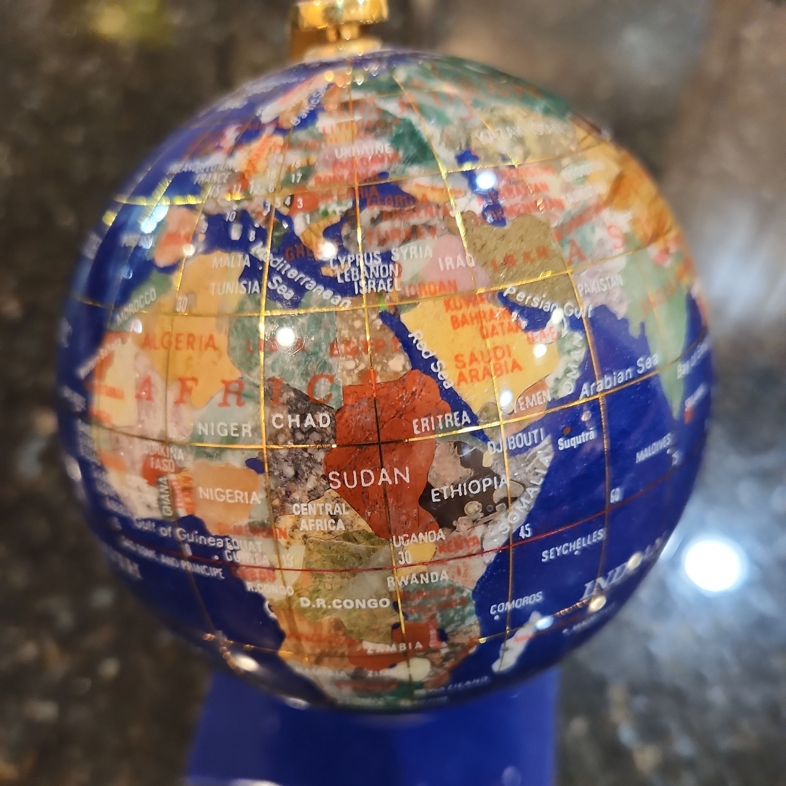 Small Lapis Gemstone Globe
