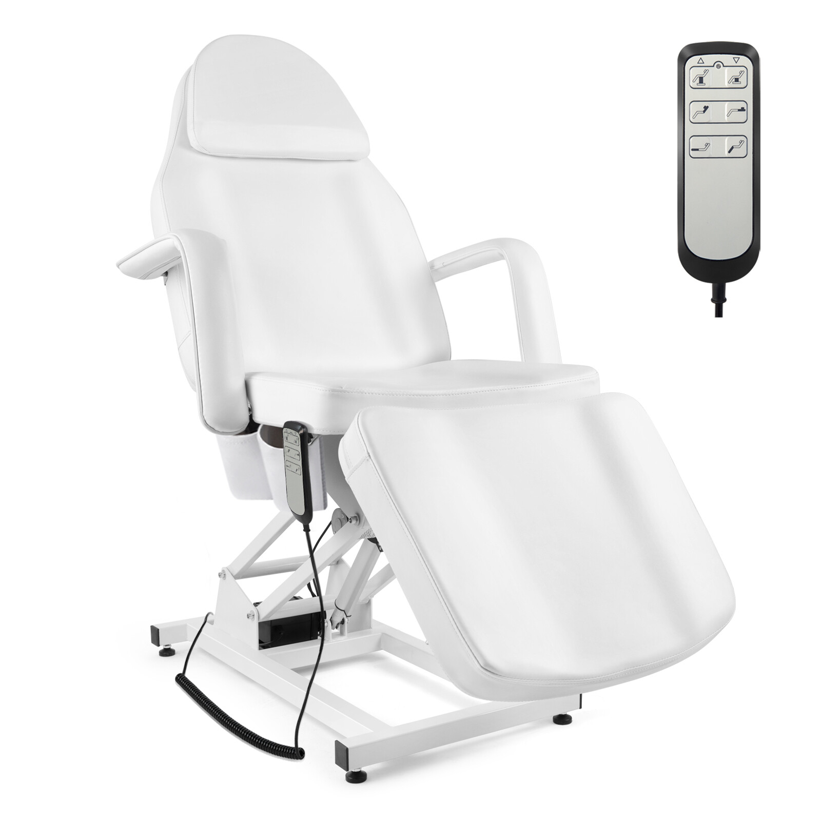 White Heavy Duty Pro Electric Facial Table Massage Beauty Bed 3-Motors w/ Remote