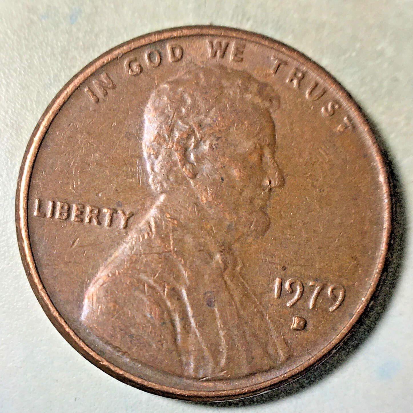 1979D Lincoln memorial cents 1 cent vintage coin VF condition 3.1G free shipping