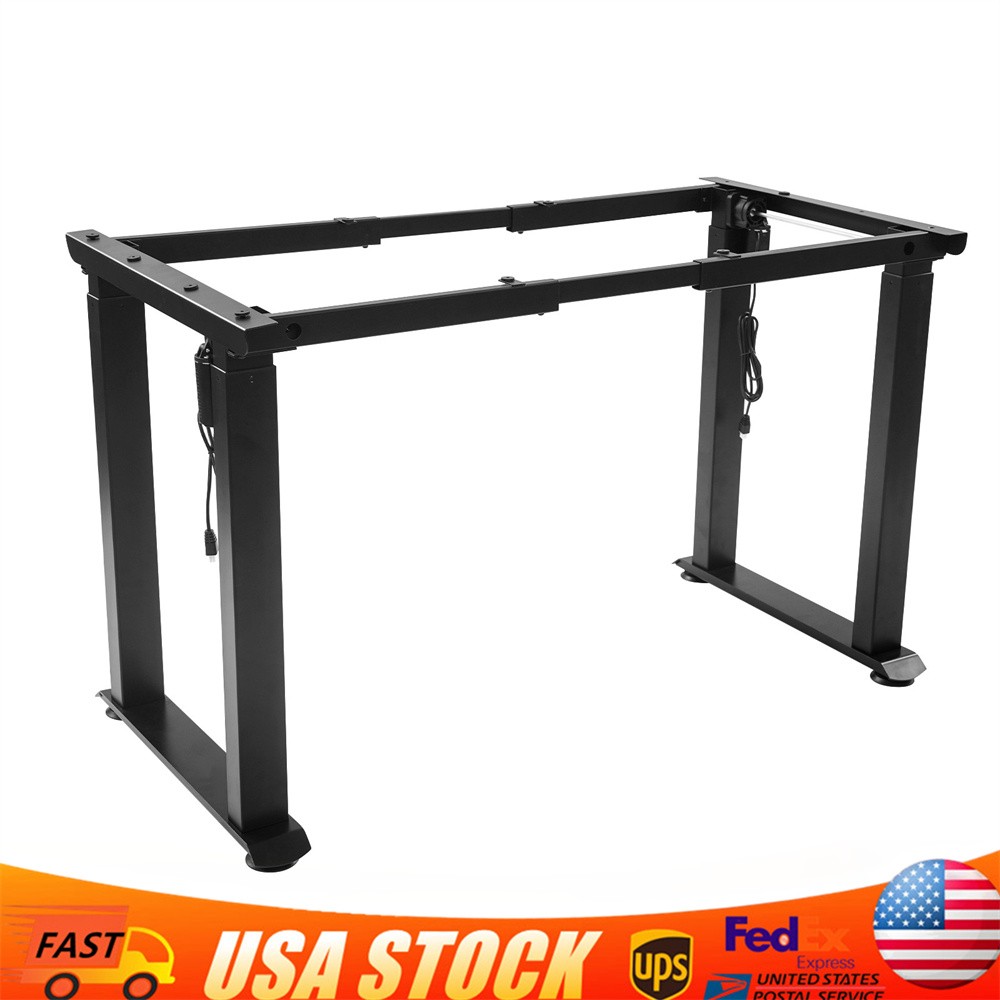 4-Leg Standing Desk Frame Dual Motor Adjustable Computer Desk Rack Workstation