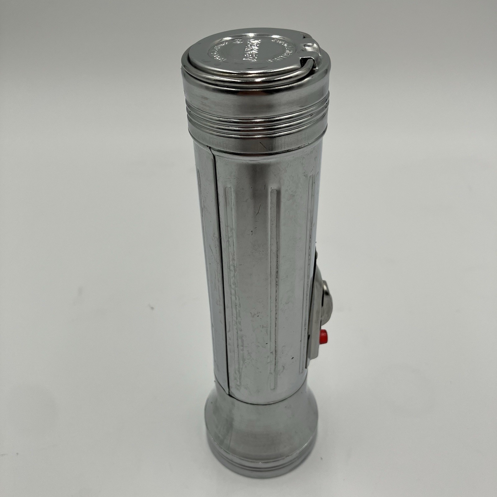 Vintage Chrome Metal Flashlight Ashton British Empire Continuous/Flash LED Light