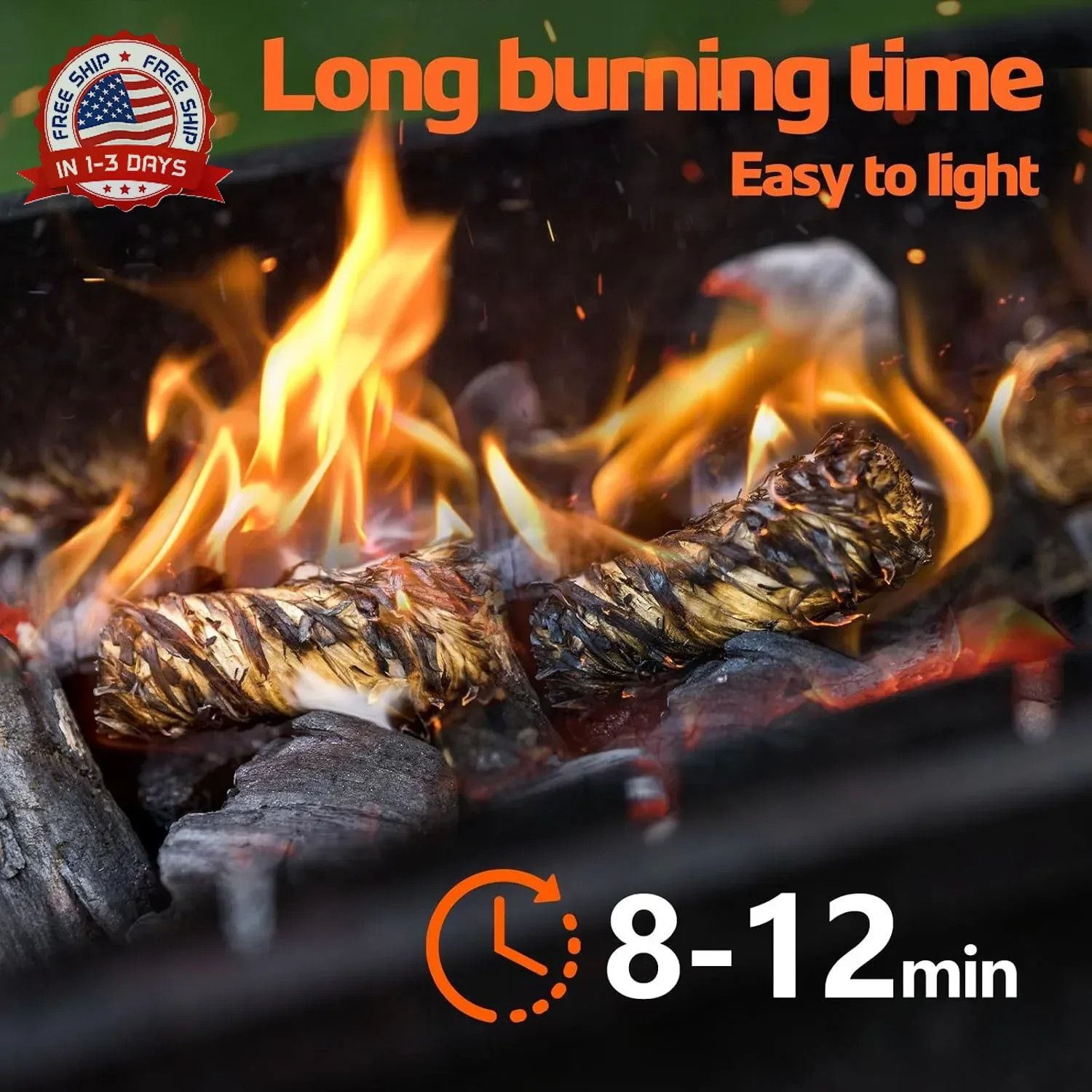 72PCS Fire Starters for Campfires Grill BBQ Camping Fireplace Fire Pit, Quick Li