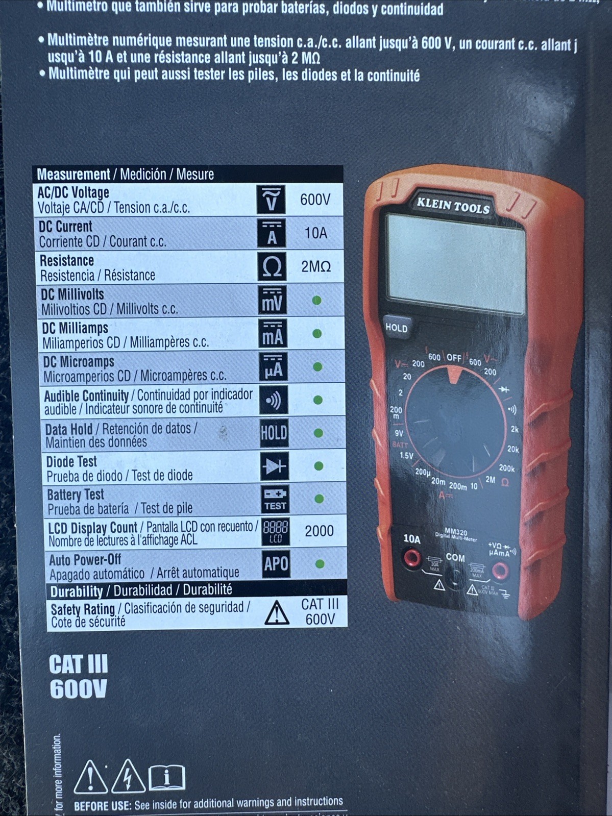 Klein Tools Electrical Test Kit # 25kit1 - Digital Multi-meter-voltage Tester