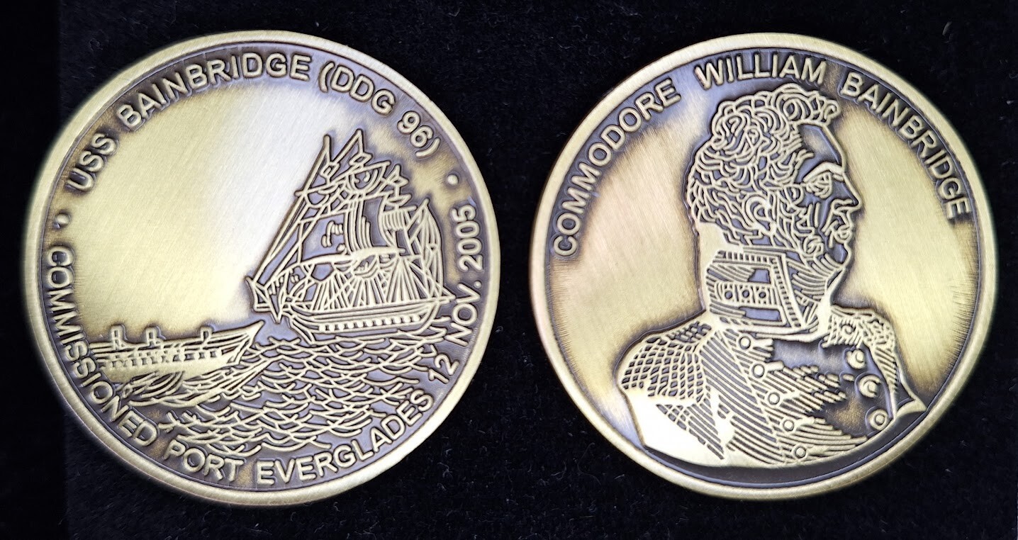 DDG-96 USS BAINBRIDGE - Commodore William - Navy Challenge Coin