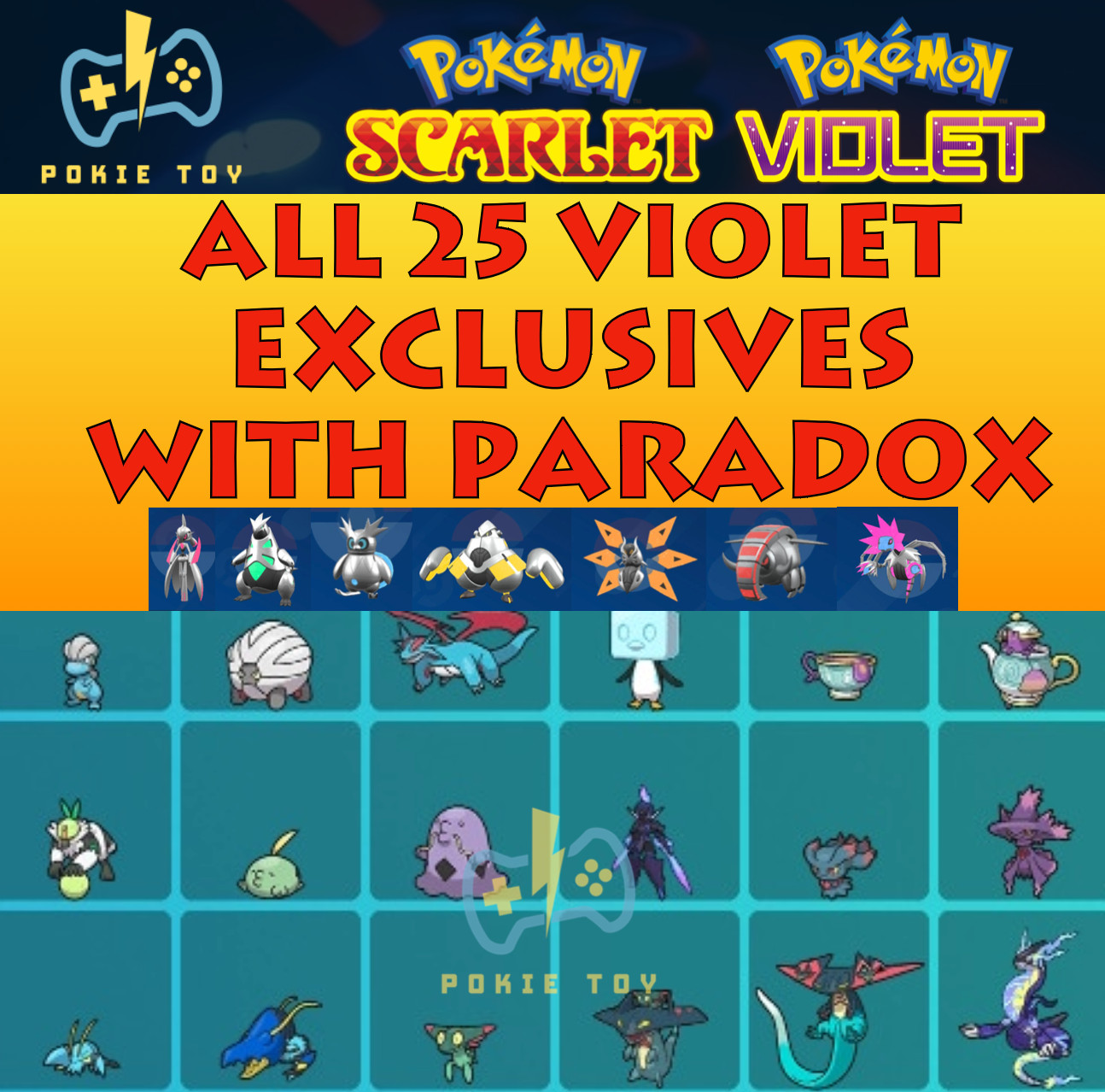 ALL 25 Violet Exclusives + Future PARADOX 6IV LV100 | Pokemon SCARLET VIOLET
