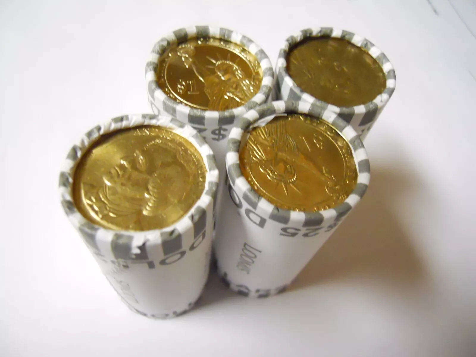 2  Unsearched Circulated Dollar Coin Rolls Presidential Various Gold Coins 2009-