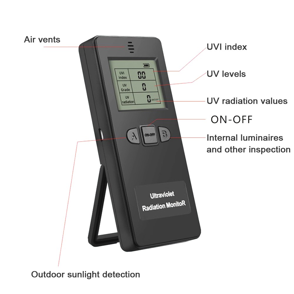 Portable Digital Ultraviolet Radiation Detector Compact Tester For Outdoors Use