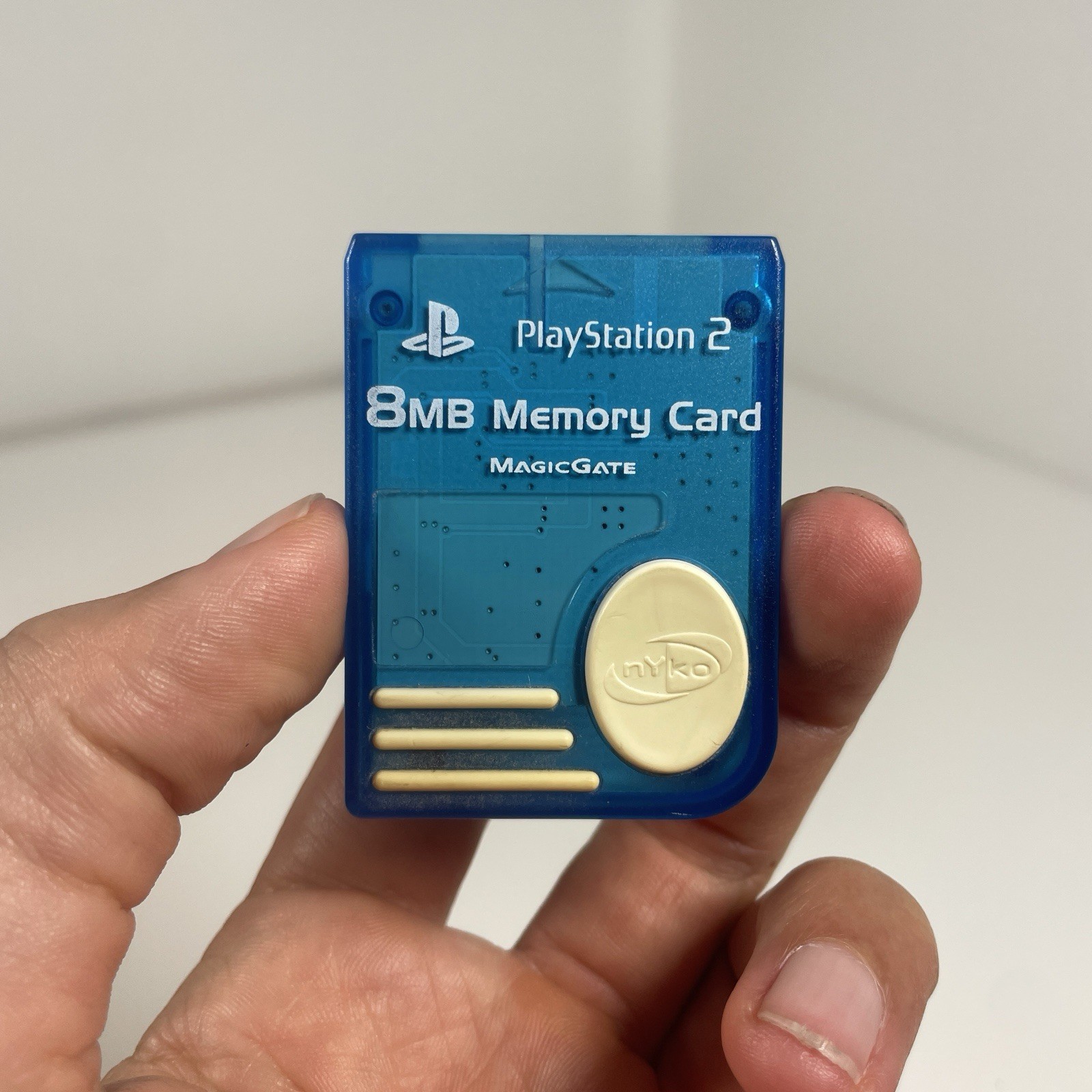 Vintage Playstation 2 Nyko Magic Gate 8MB Transparent Blue Memory Card