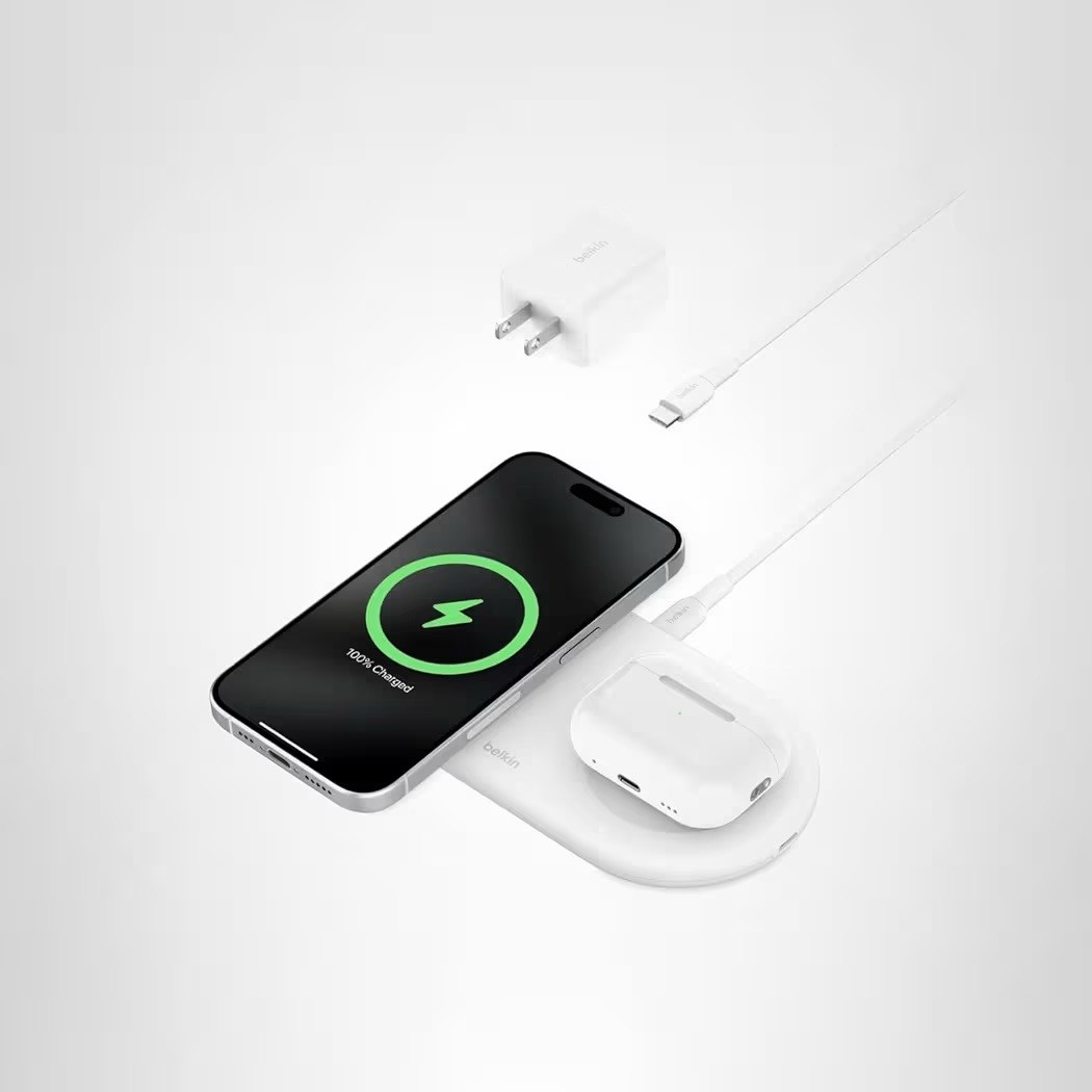 2-in-1 Wireless Charging Pad w/ Qi2 15W + Additional USB-C Port - MagSafe