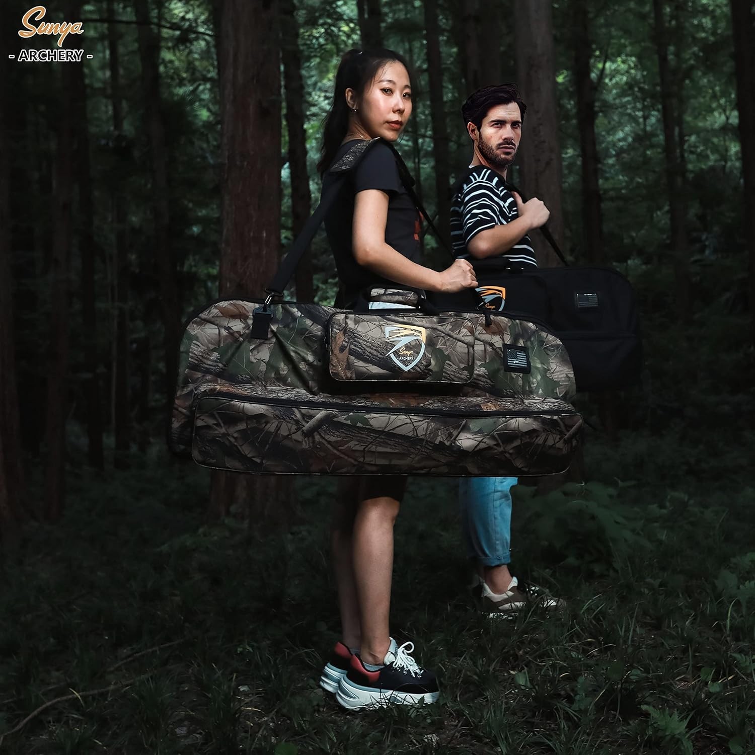 SUNYA Compound Bow Case with Molle System - Neoprene Bow String Protection & ...