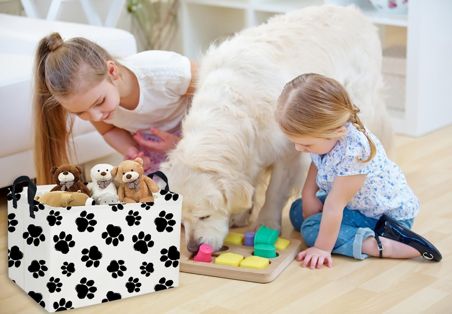DDBASKET Rectangular Dog Baskets Gift Bins Empty Kids Storage Basket Baby Boy...