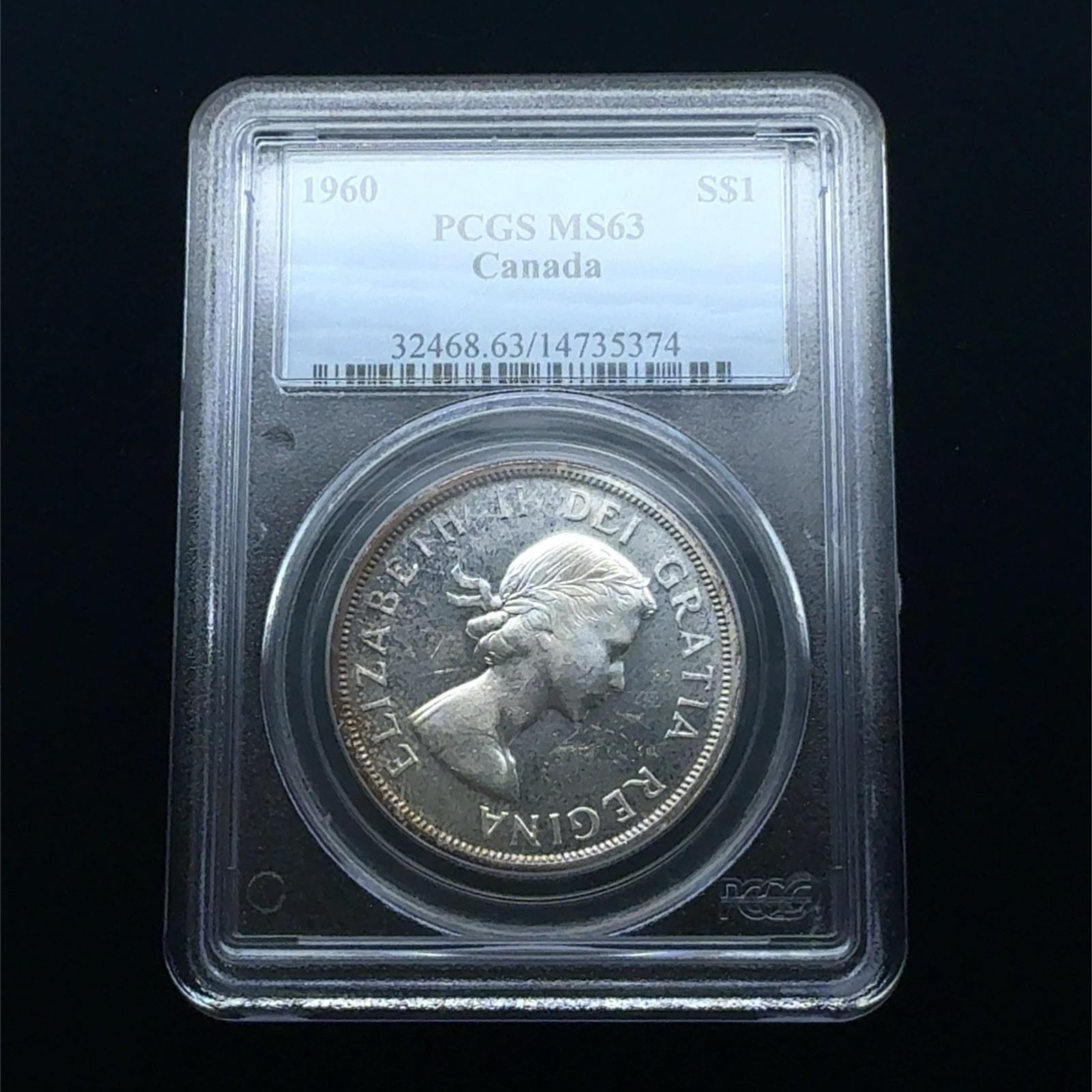 1960 Canada Silver Dollar $1 PCGS MS63