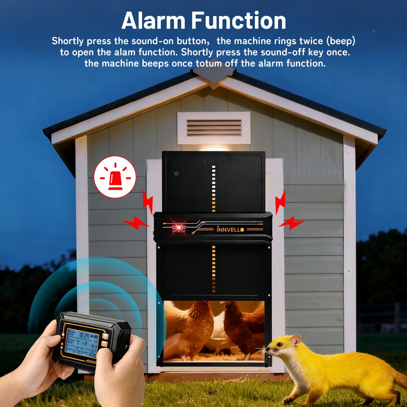 Automatic Chicken Coop Door Solar Powered with Remote Control Setup & LCD Screen