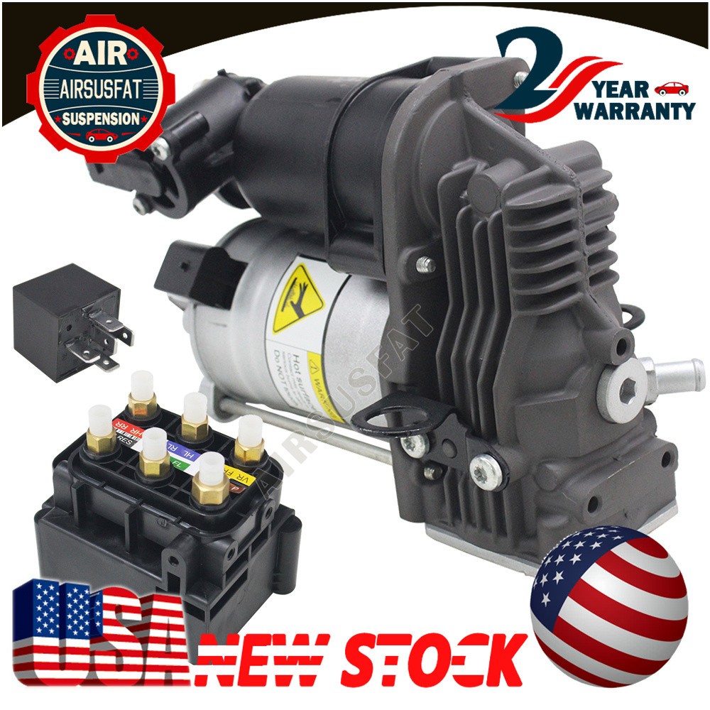 For Mercedes W221 S550 CL550 Suspension Air Compressor Pump & Valve Block &Relay