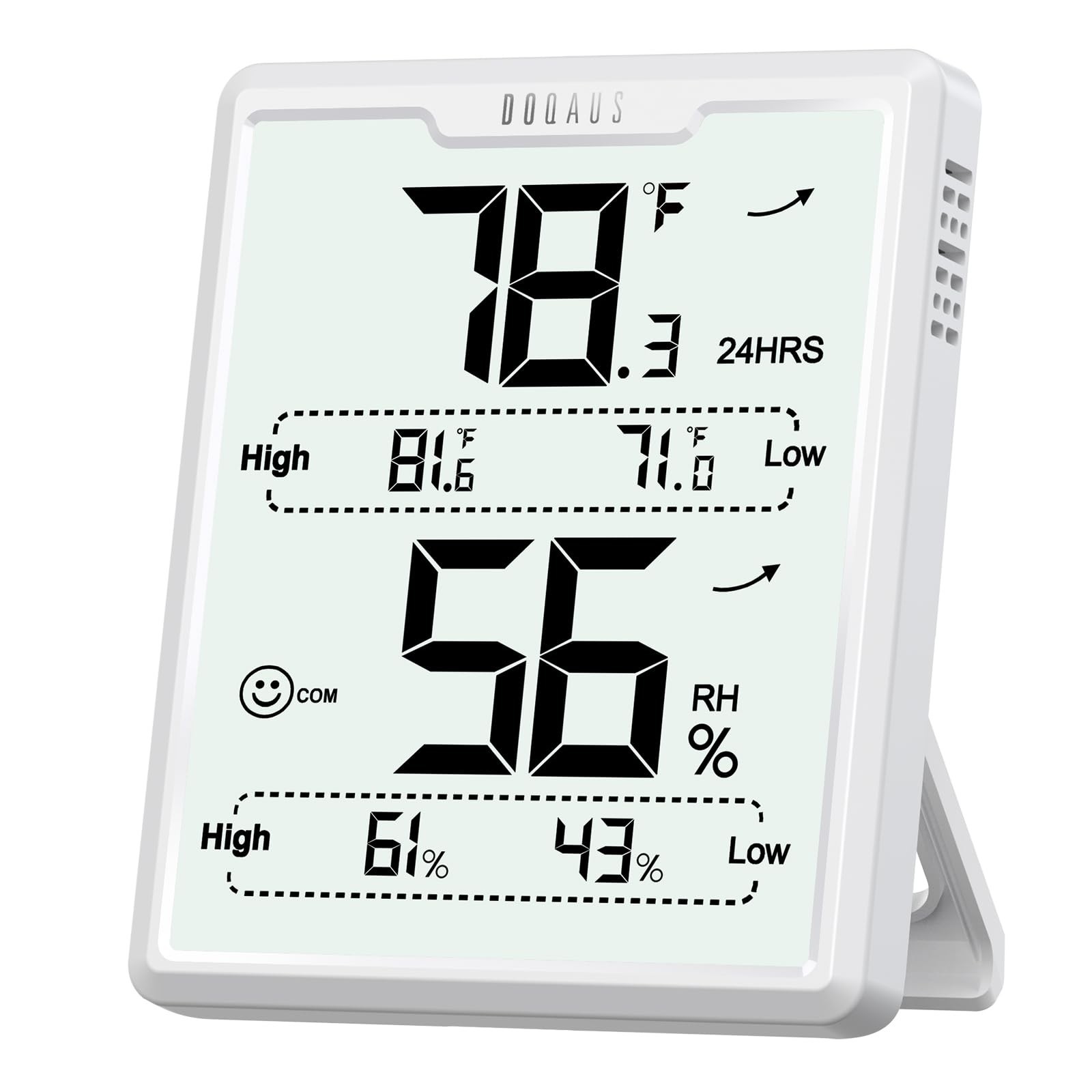 DOQAUS Digital Hygrometer Room Thermometer Indoor, Humidity Meter with Large ...