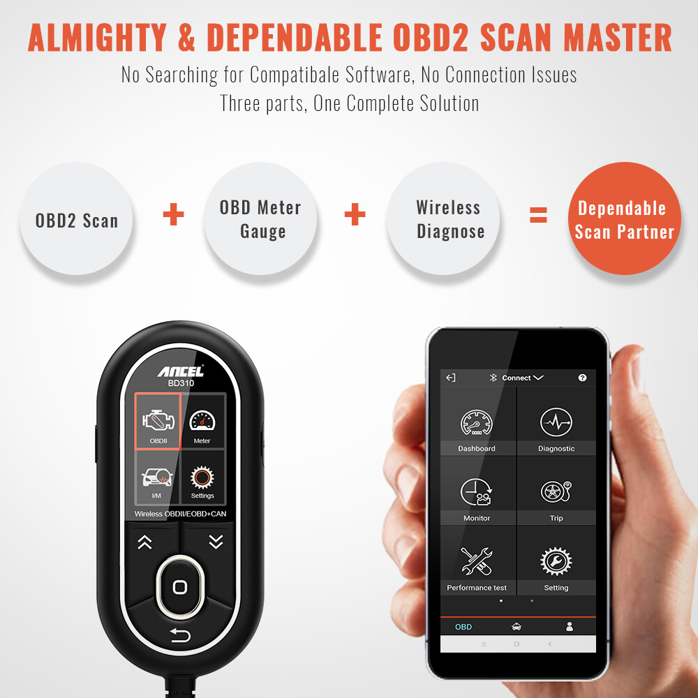 ANCEL BD310 Digital Meter OBD2 Code Reader Diagnostic Scan for Android iPhone