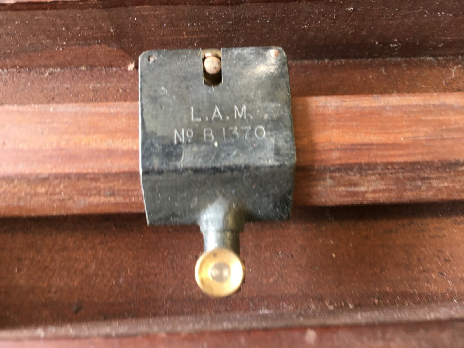 Antique / Vintage Wooden Compass Beam / Trammel in Original Box - L.A.M. B1370